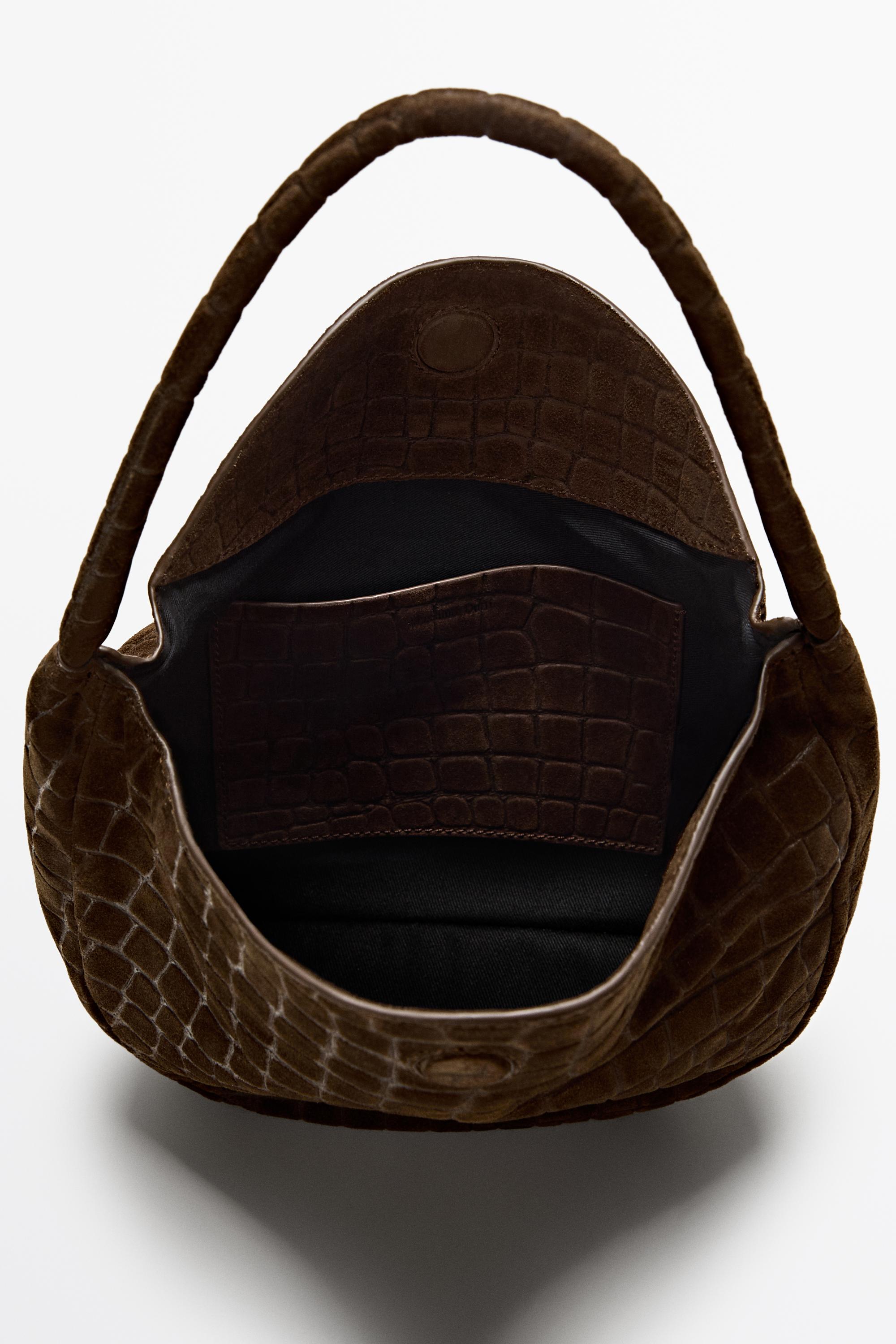 Split suede leather slouchy mini bag